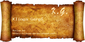 Klinga Gergő névjegykártya