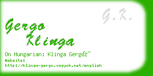 gergo klinga business card